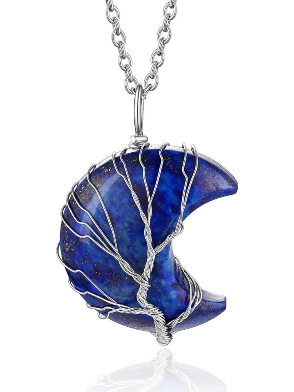 Tree of Life Healing Crystal Necklace with Birthstone Pendant - Vintage Gemstone